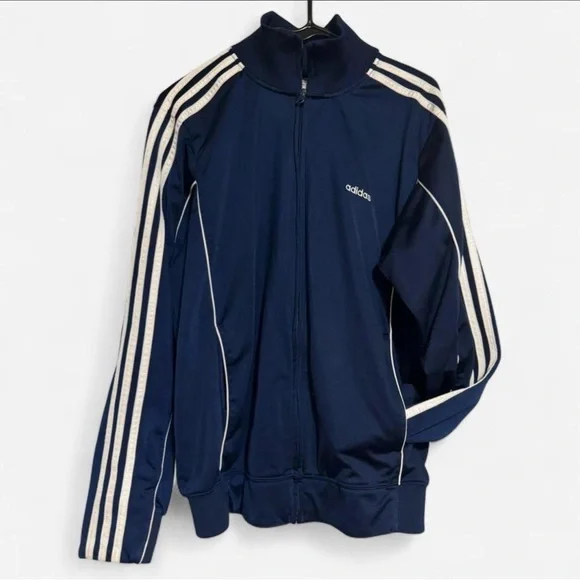Vintage Y2K Adidas Navy Blue Track Jacket - Picture 1 of 7